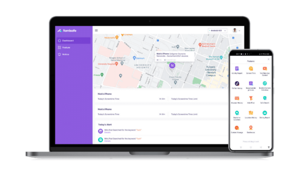 Top Features of FamiSafe for Tracking Cell Phone Location